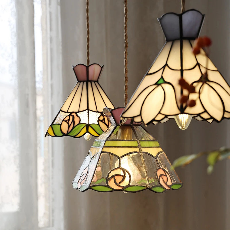 suspension fleur verre cuivre nordique moderne led iwhd europe syle