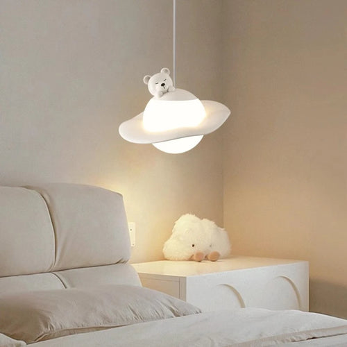 lustre mignon en forme de lapin ours et lune pour chambre d'enfant - vue 3 sur 8
