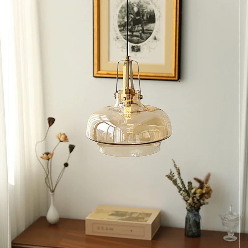 lustre en verre vintage design moderne pour décoration intérieure