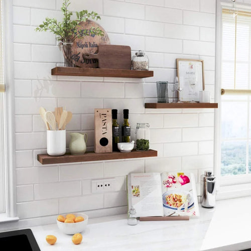 présentoir mural en bois rustique pour rangement décoratif - vue 3 sur 8