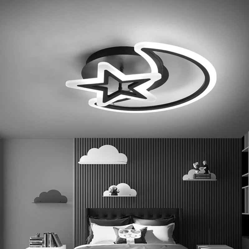Plafonnier LED noir moderne éclairage de plafond - vue 5 sur 11