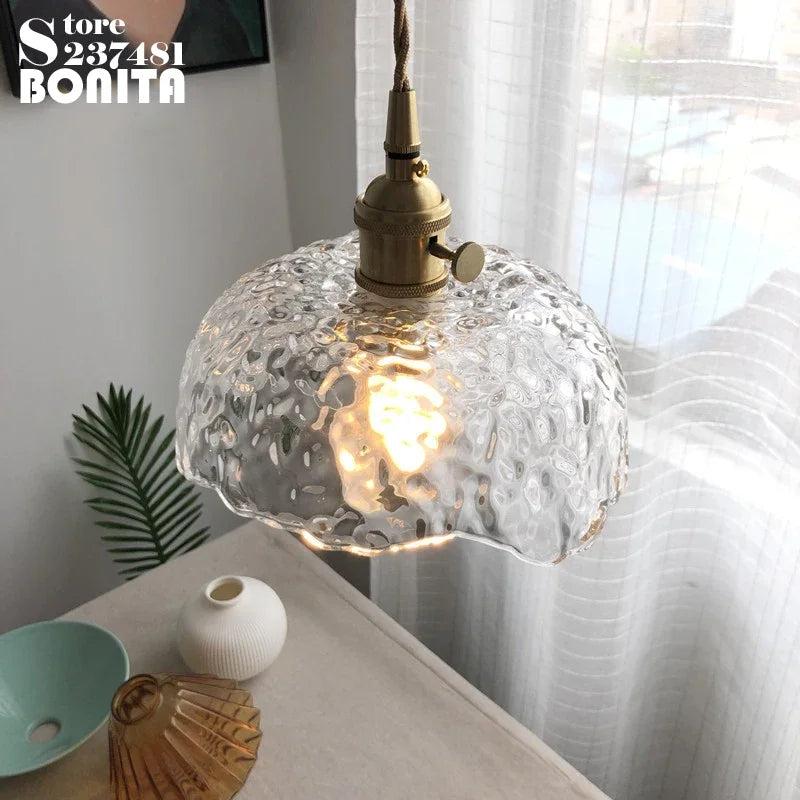 suspension en cuivre et verre pour restaurant vintage - vue 3 sur 8