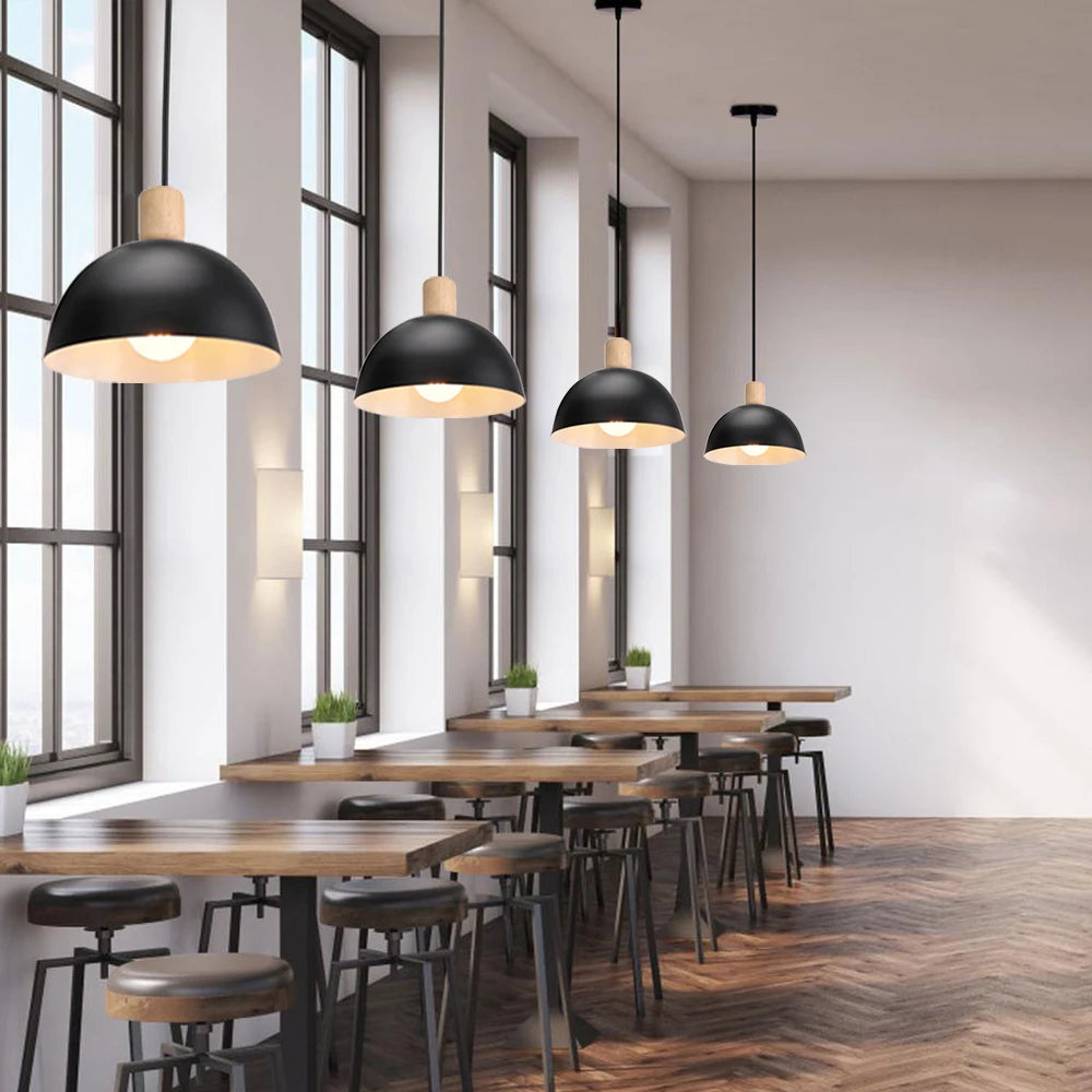 Moderne Bois LED Suspension Lumière Nordique Cuisine Décor À La Maison Suspension Restaurant Plafond Lustre Lustre Chambre Luminaires