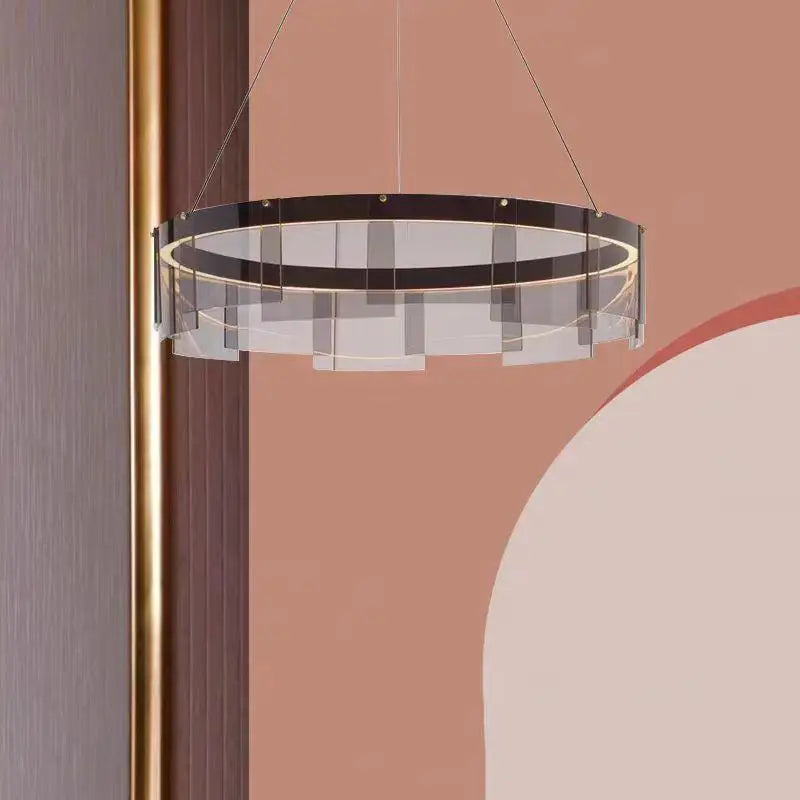 lustre moderne en verre à led pour décoration intérieure - vue 6 sur 9