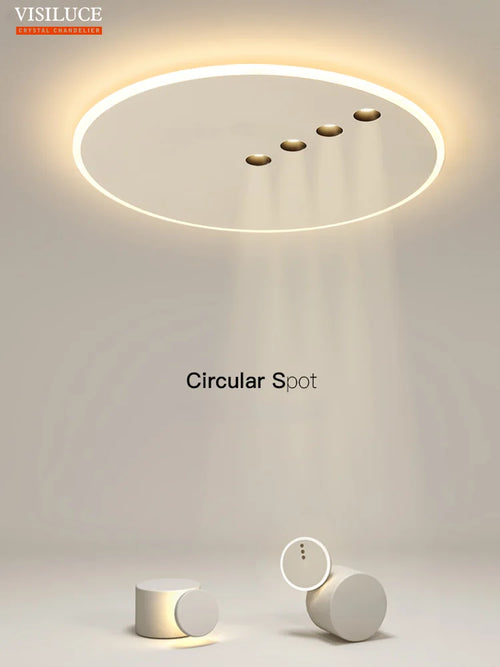 plafonnier led rond minimaliste à intensité variable pour intérieur