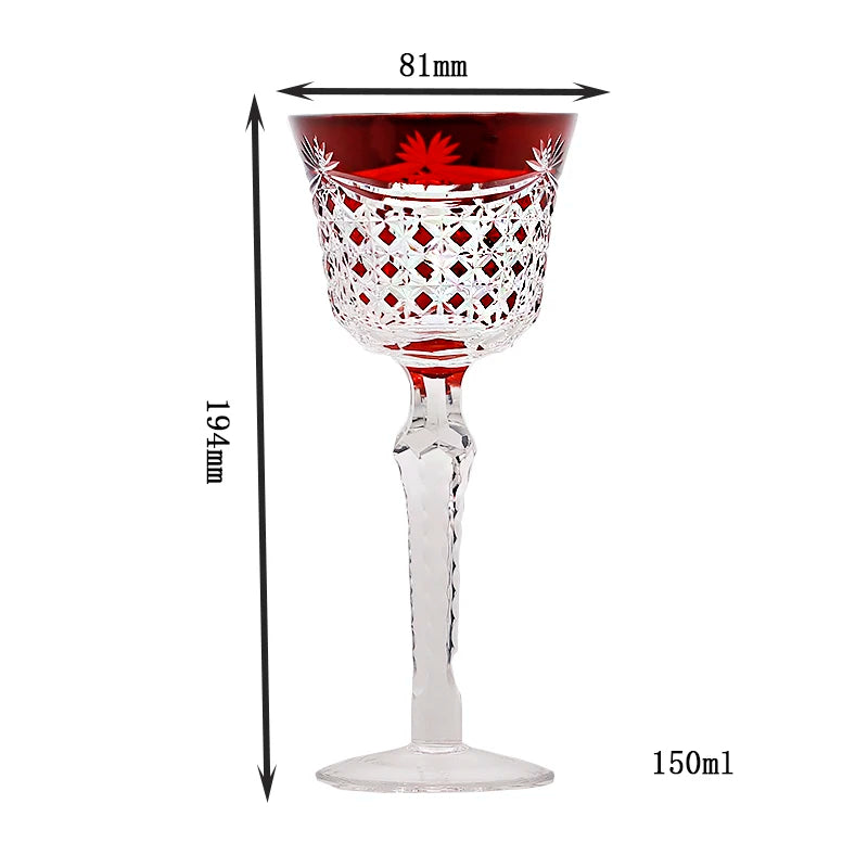Verres vin cristal style antique gravure artisanale