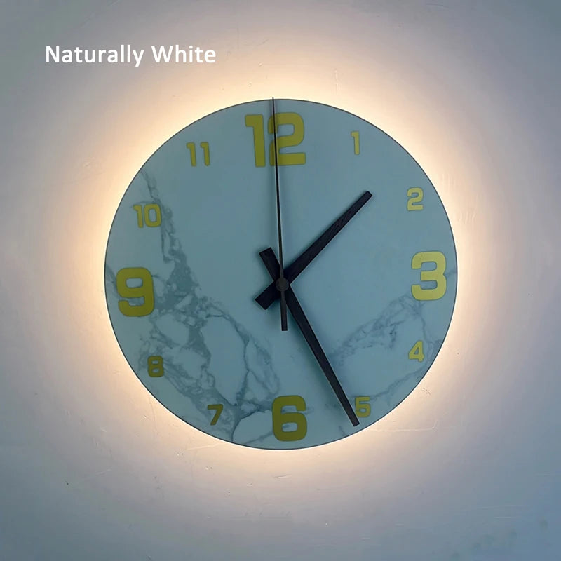 applique murale minimaliste nordique de luxe en marbre naturel avec led