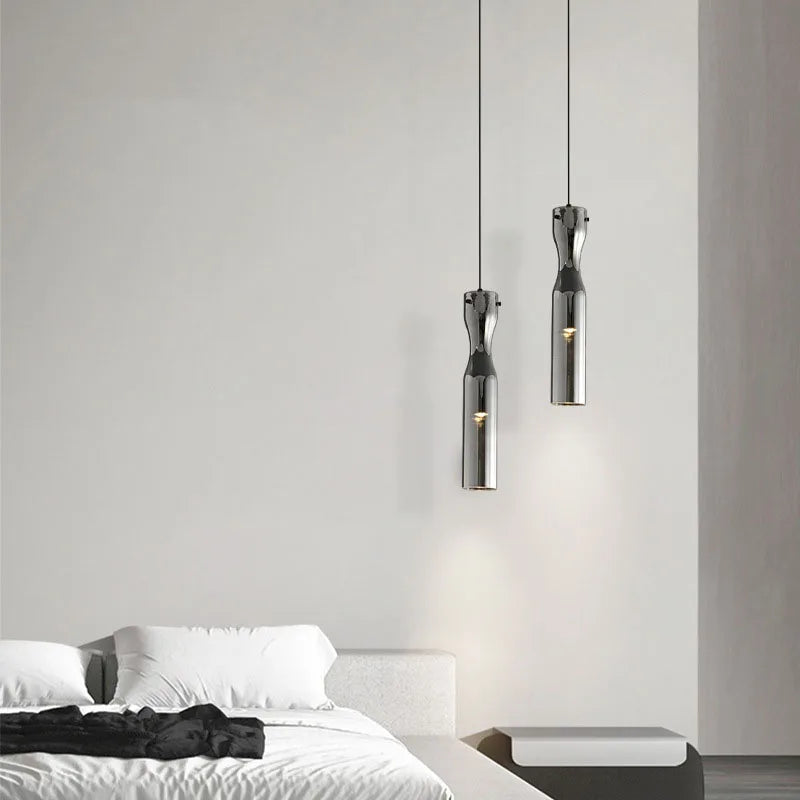 suspension LED moderne en verre avec cordon réglable