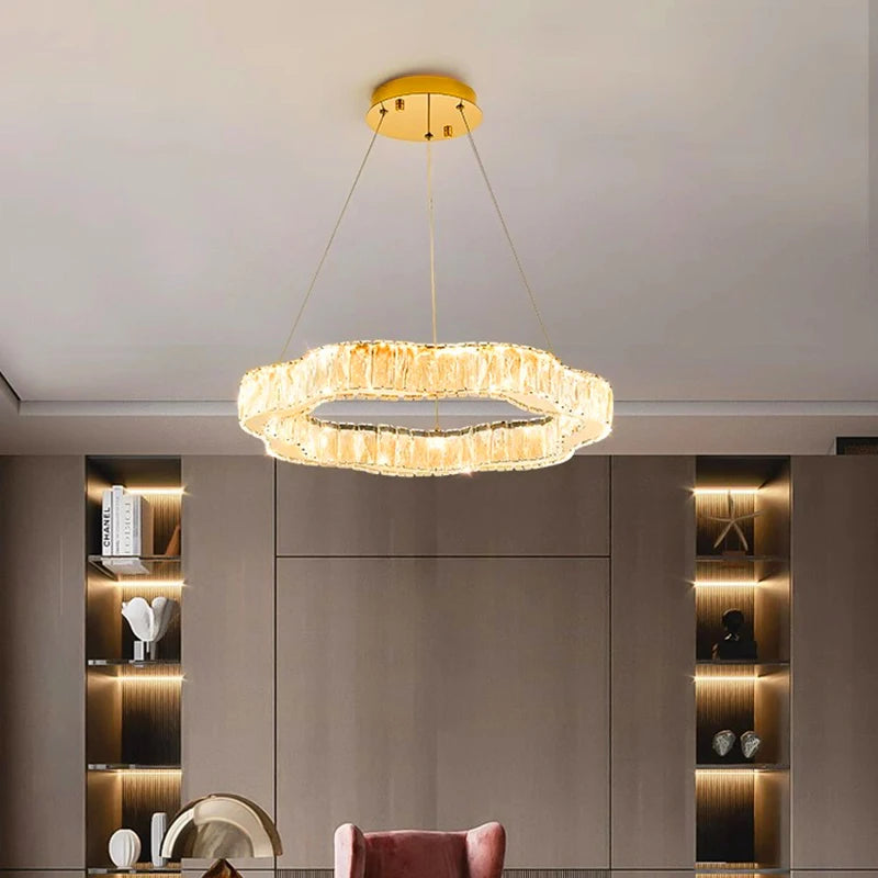 home decorationPendant lights, luxury crystal living room chandelier, bedroom Pendant lamp, ceiling light, indoor lighting - vue 5 sur 13