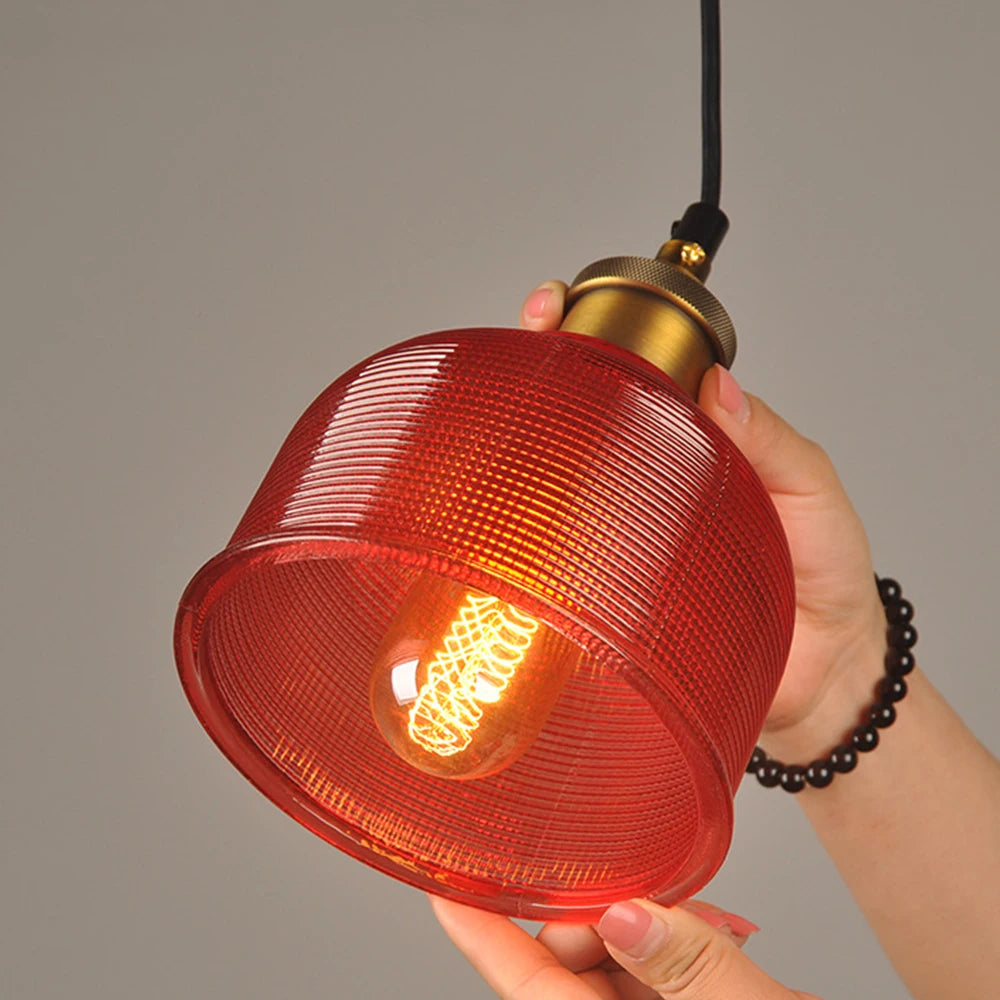 suspension led moderne rétro gzmj rayure bonbons verre