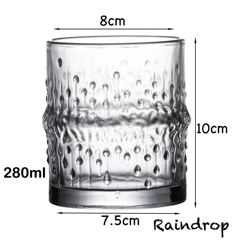 Verres a whisky old fashioned motif relief elegant