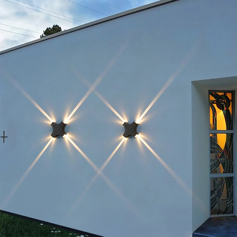 Moderne Simple 12W croix étoile lumière extérieure étanche applique murale LED décor porte d'entrée appliques jardin porche applique murale IP65 - vue 3 sur 7