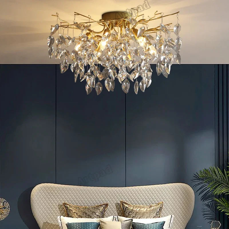 plafonnier vintage en cristal pour décoration intérieure élégante