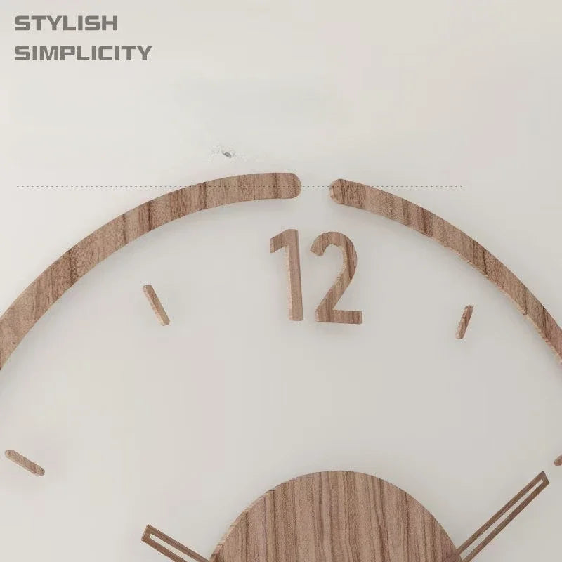 montre murale luxe en bois design moderne silencieuse quartz créative - vue 4 sur 11