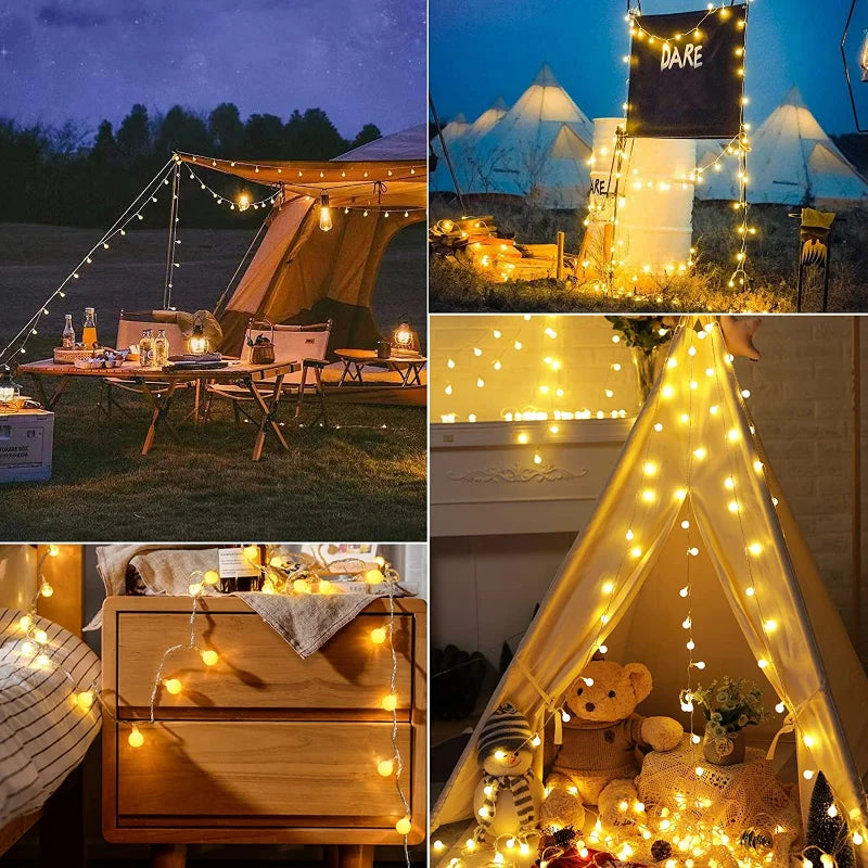 guirlande lumineuse led boule pour extérieur et décorations festives - vue 4 sur 8
