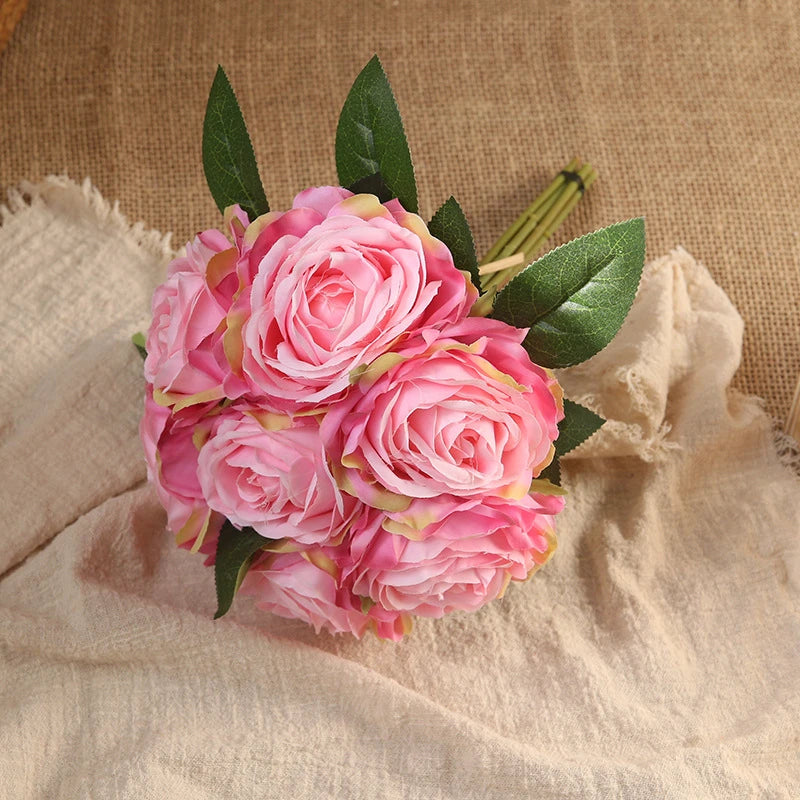 bouquet de roses artificielles décoration intérieure et extérieure fleurs faux - vue 9 sur 18