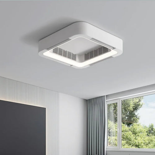 plafonnier led moderne avec ventilateur et télécommande - vue 2 sur 8