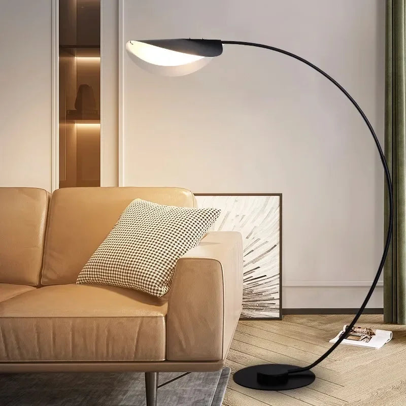 Nordique Noir Parabolique LAMPADAIRE LED Chambre Chevet Étude Lampe de Lecture Créative Salon Décoration Éclairage D'ambiance - vue 6 sur 7