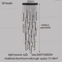 lustre ovale led minimaliste pour duplex hôtel penthouse