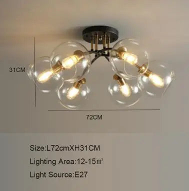 plafonnier industriel design en verre fumé pour décoration moderne - vue 9 sur 12