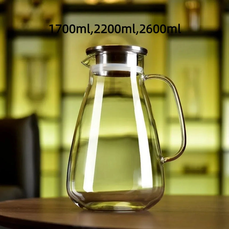 carafe en verre borosilicate 2600 ml avec couvercle