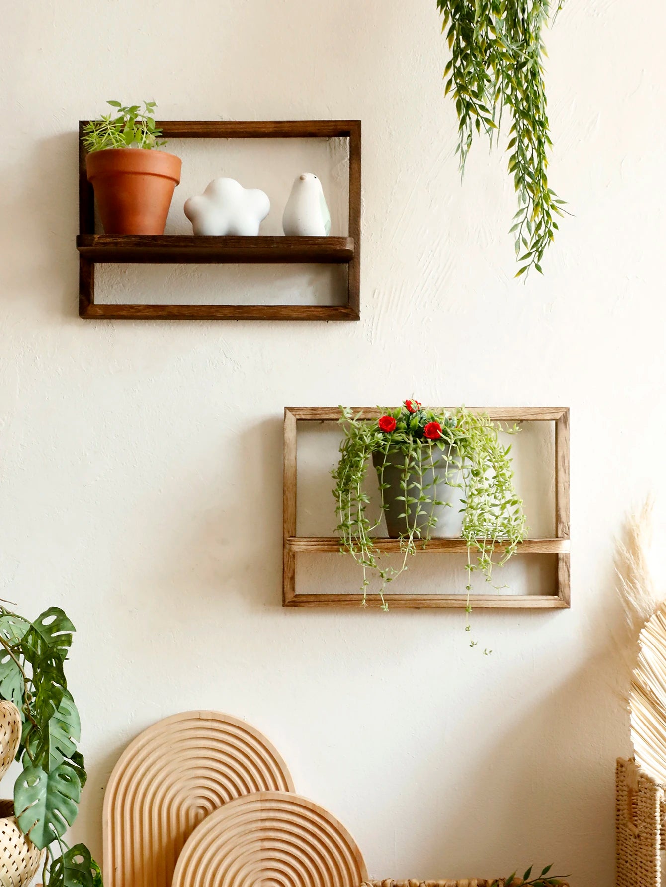étagère flottante en bois pour rangement mural décoratif