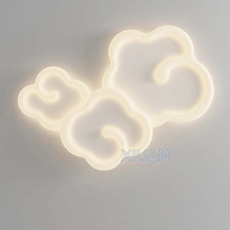 lustre scandinave nuage blanc avec télécommande optionnelle led - vue 7 sur 16