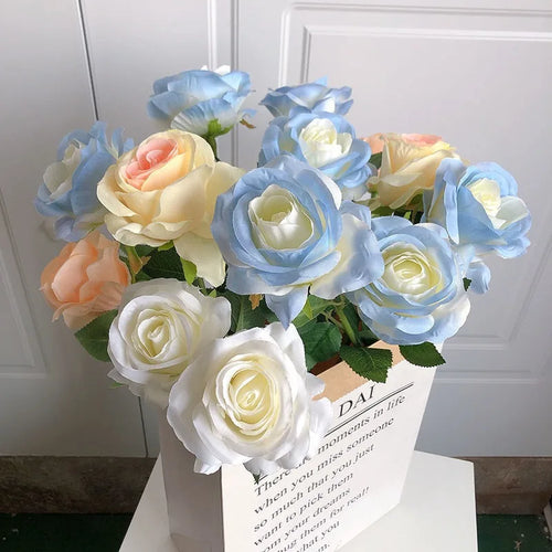 rose artificielle dégradé pour décoration fête thème féerique