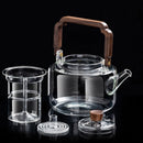 Théière verre 1300ml avec filtre épais cuisson vapeur