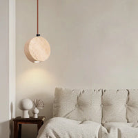 suspension vintage en pierre naturelle avec abat-jour cloche