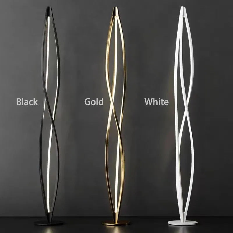 lustre spirale led moderne pour hall d'hôtel réception - vue 3 sur 12