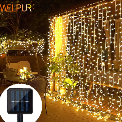 guirlande lumineuse solaire étanche 300 led pour extérieur décoratif - vue 2 sur 9