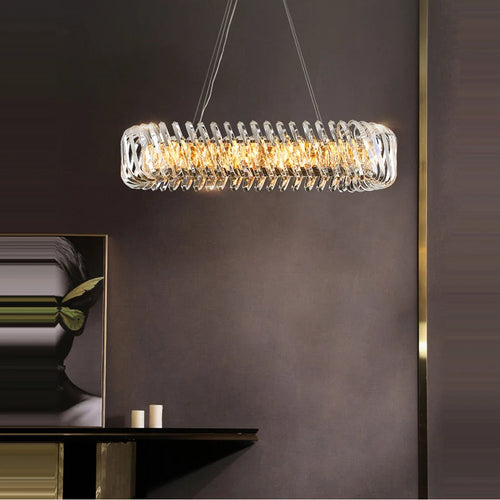 lustre à led en verre cristal art déco intensité variable nouvelle tendance - vue 5 sur 17