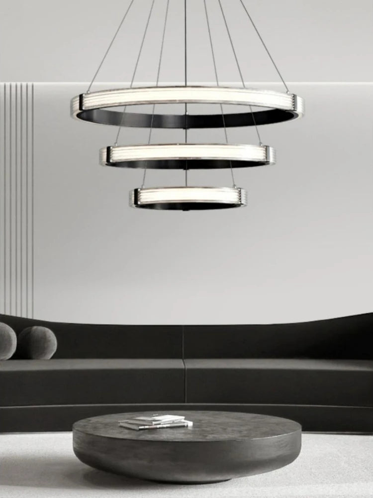 suspension circulaire moderne en acrylique pour décoration intérieure minimaliste