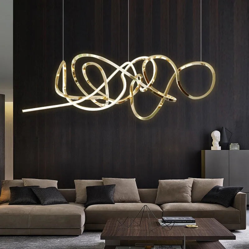 lustre led post-moderne de luxe luminaire décoratif en aluminium