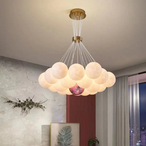 lustre lumineux nuage pour chambre d'enfants décorative - vue 4 sur 12