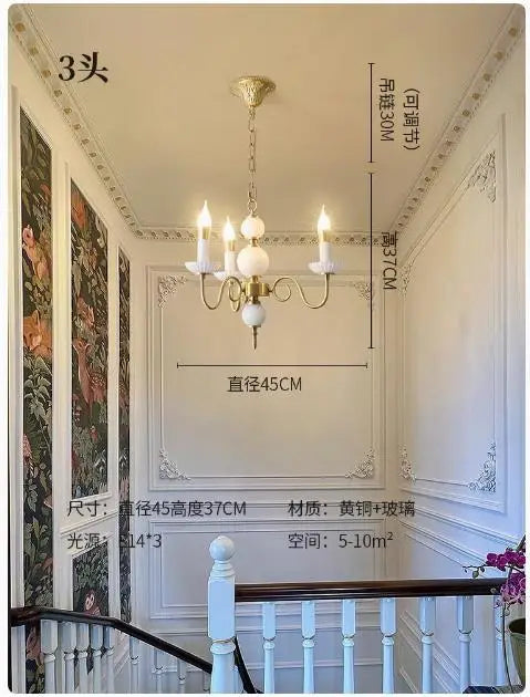 lustre en cuivre de luxe style vintage pour restaurant et salon - vue 8 sur 10