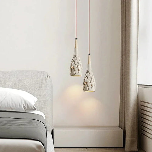 suspension wabi-sabi en ciment et travertin pour décoration intérieure - vue 3 sur 14