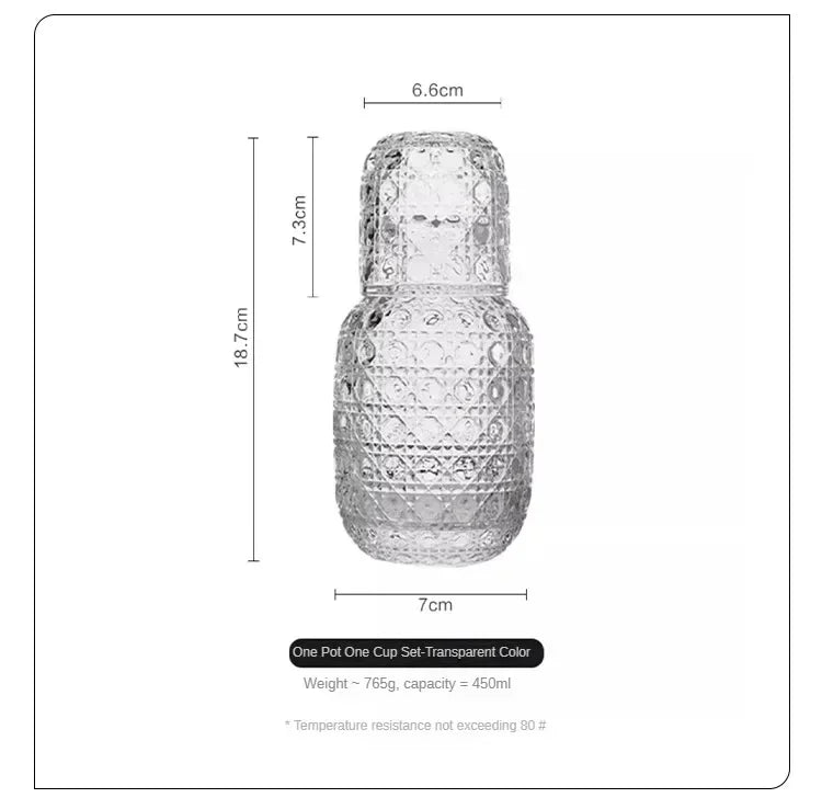 Carafe et verre relief retro vintage deco interieur