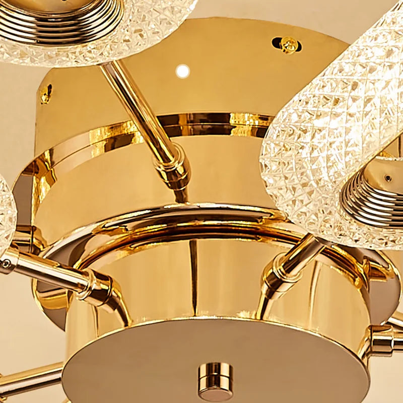 SANDYHA Post-moderne LED Lustre En Cristal Fleur Plafond Salon Salle À Manger Villa Étude Balcon Couloir Décoration De La Maison Lampes - vue 7 sur 10