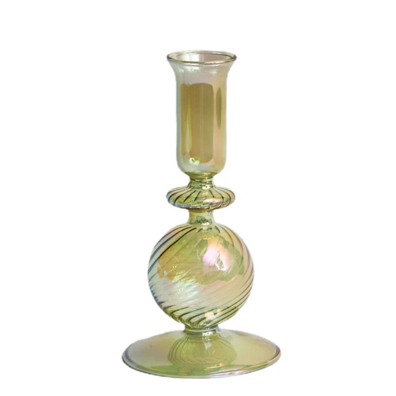bougeoirs rétro coniques en verre pour décoration élégante - vue 20 sur 32