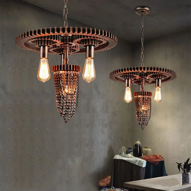 Vintage Style industriel fer Art plomberie suspension lampe Restaurant café Bar Table équipement créatif suspension lumières soutien-gorge - vue 5 sur 7