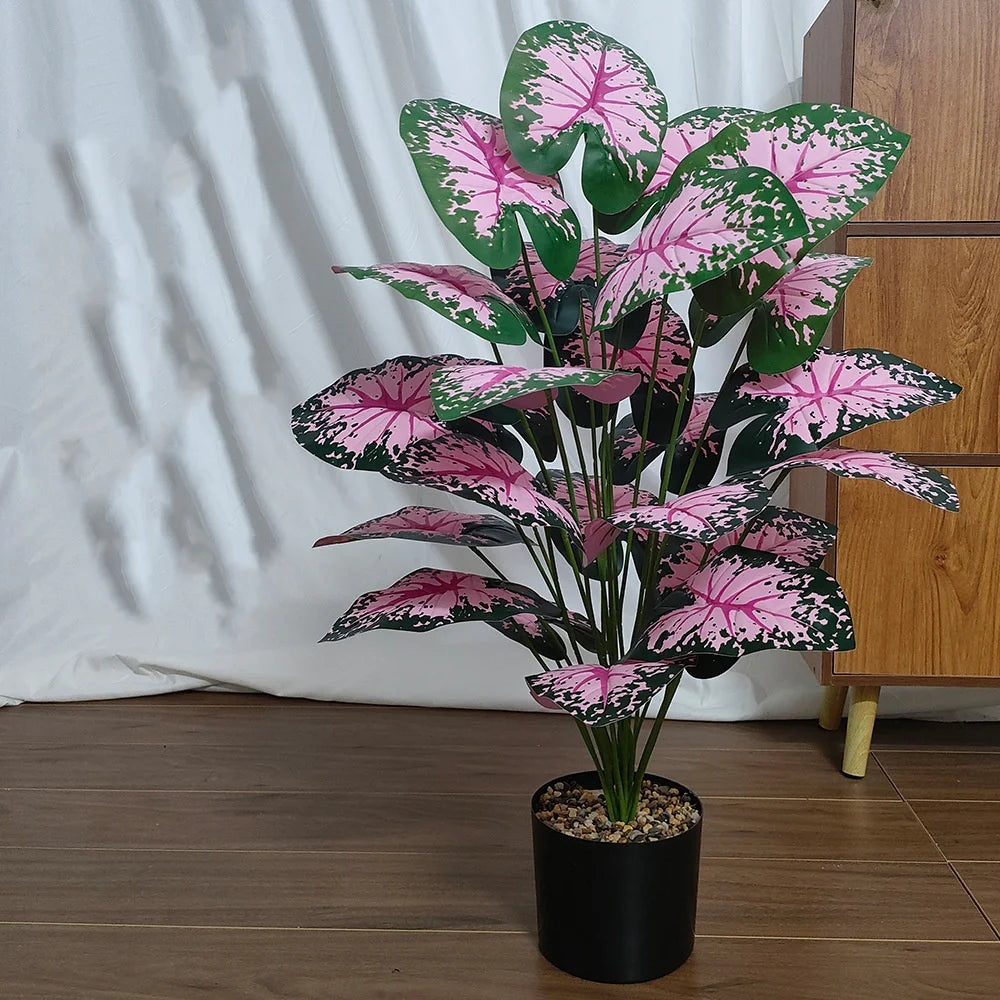 plantes artificielles à feuilles roses pour décoration intérieure et fêtes - vue 9 sur 8