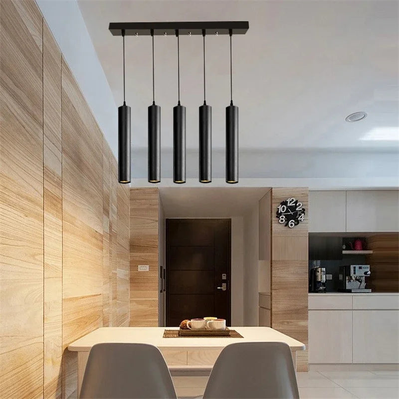 suspension moderne cylindrique pour décoration intérieure nordique - vue 6 sur 12