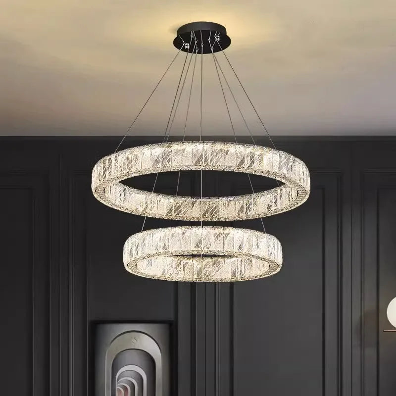 Lustre design cristal nordique pour salle à manger éclairage intérieur - vue 4 sur 9