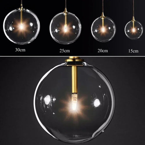 suspension en verre transparent pour un éclairage moderne décoratif - vue 3 sur 10