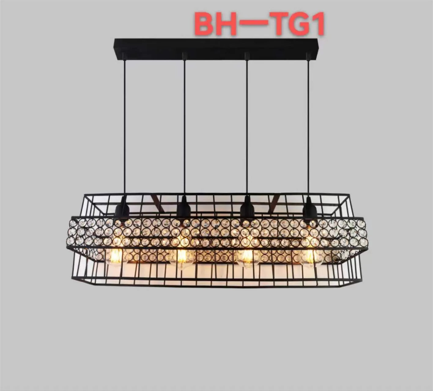 Loft Industrial Style Hexagonal Iron Art Dining Room Chandelier Retro Living Room Bedroom Lamp Bar Edison Creative Lamps - vue 4 sur 16