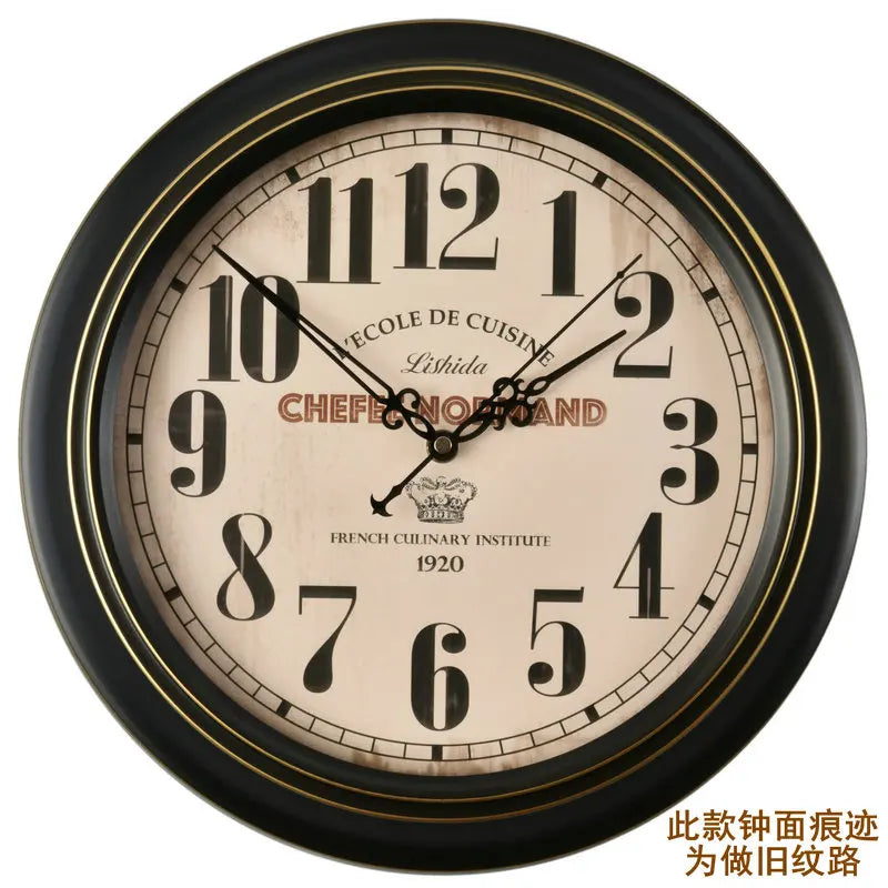 horloge murale vintage silencieuse design classique en métal - vue 20 sur 26