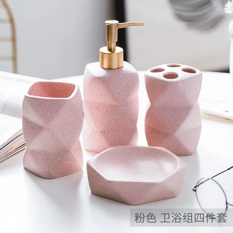 ensemble de céramique nordique pour salle de bain cadeau décoratif - vue 12 sur 15