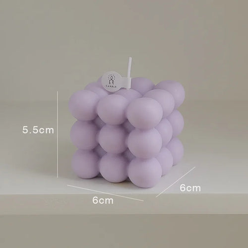 bougie cube parfumée à bulles en cire de soja artisanale